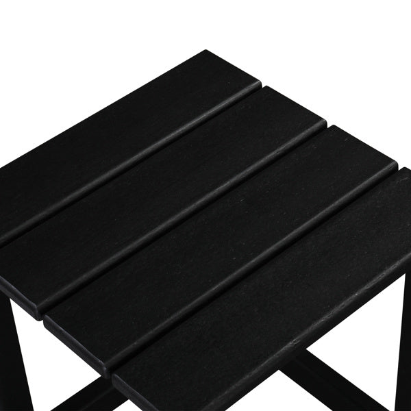 38x38x45.5cm Single Layer Square Black HDPE Side Table