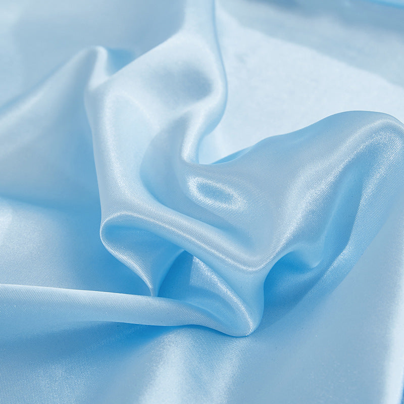 Solid Color Artificial Silk Pillow Cover Plain Zipper