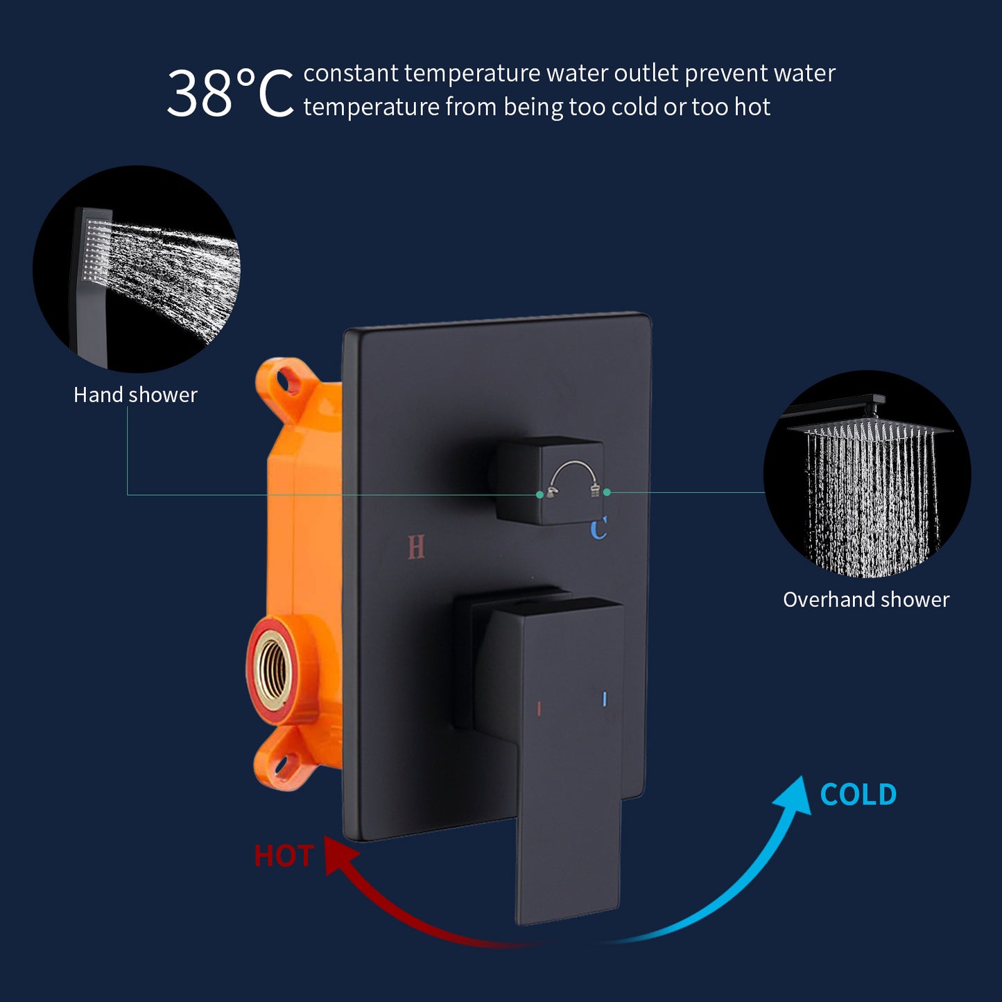 Shower System Shower Faucet Combo Set Wall Mounted With 12  Rainfall Shower Head And Handheld Shower Faucet, Matte Black Finish With Brass Valve Rough-In