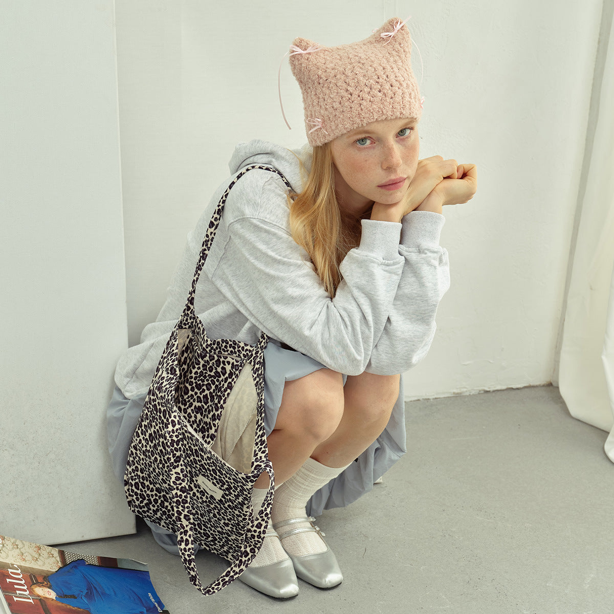 Niche Bow Hand Knotted Knitted Cute Girl Wool Hat