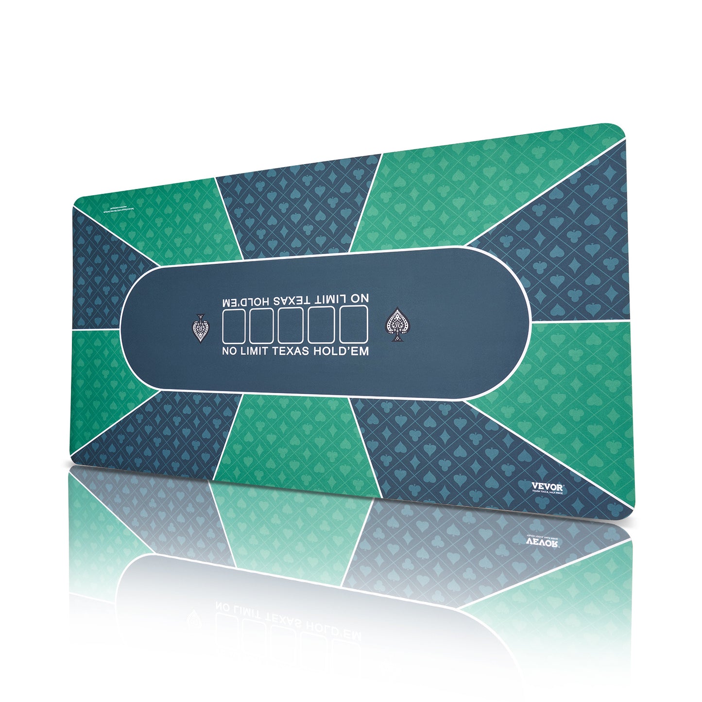 VEVOR Poker Table Top 70 X 35 Inch Poker Mat 6-8 Players Foldable With Bag Green