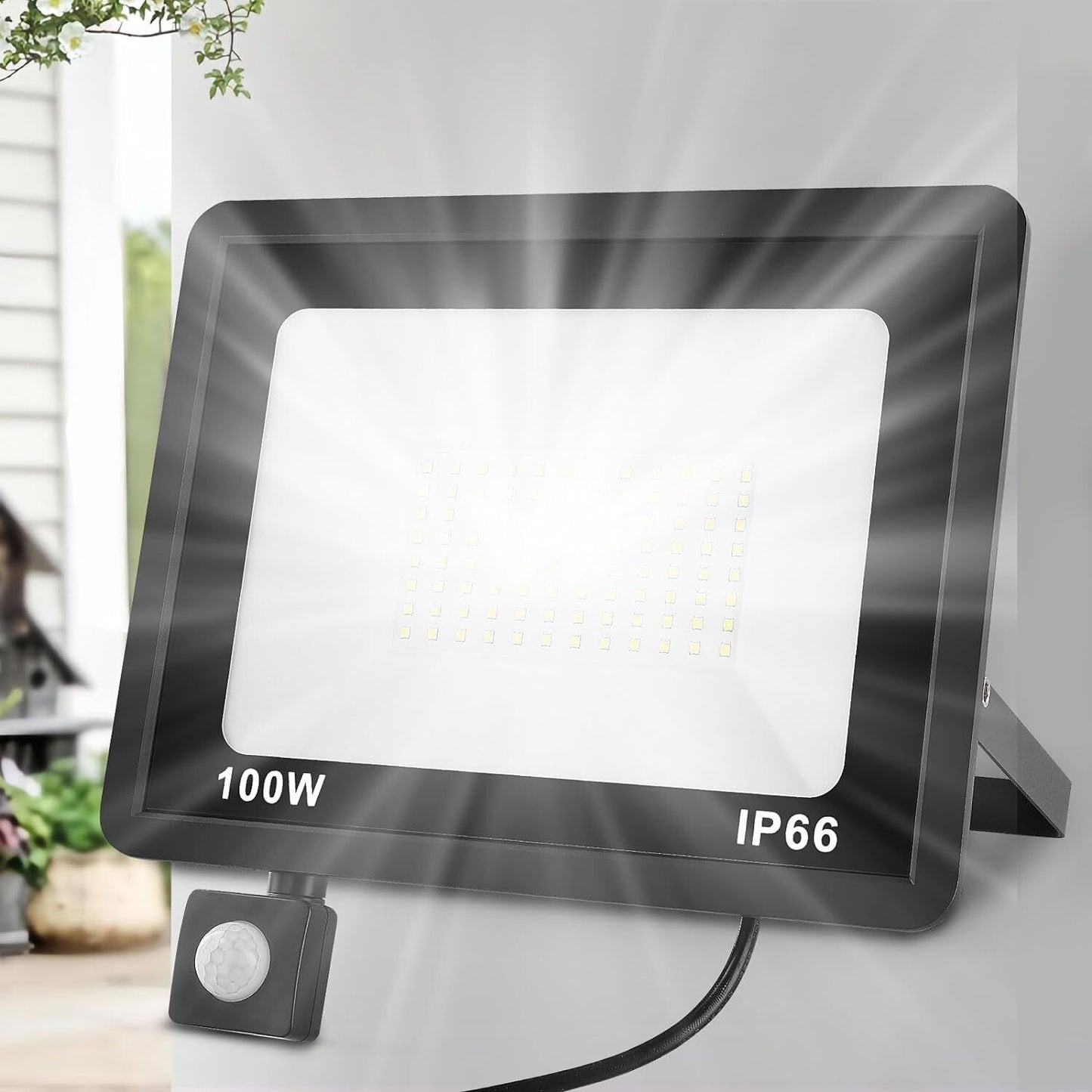 Outdoor Garden Floodlight With Sensor LED PIR Motion Security Lights Waterproof