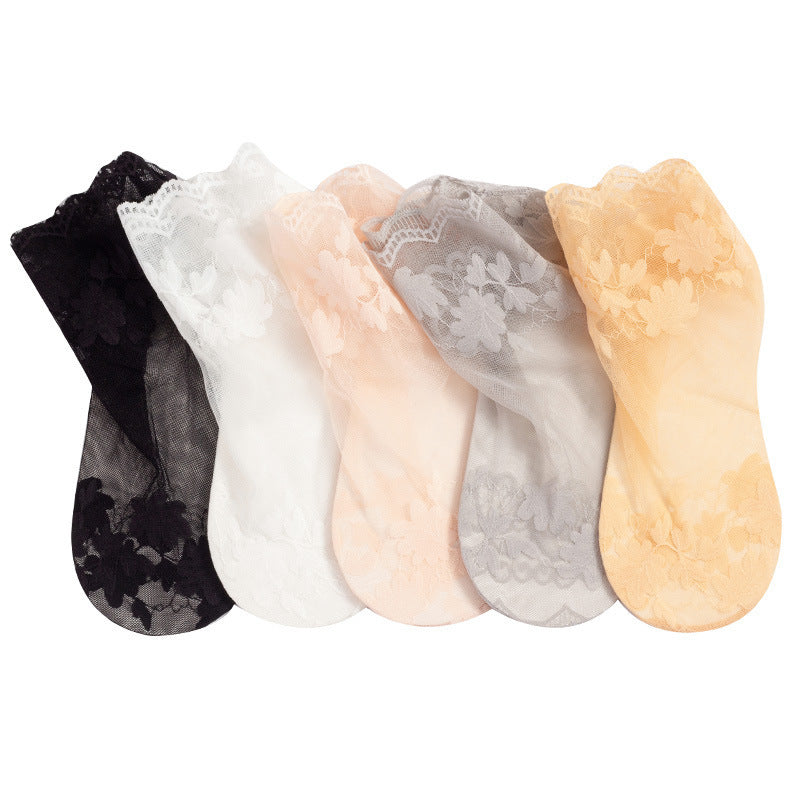 Women's Socks Thin Lace Lace Cotton Base