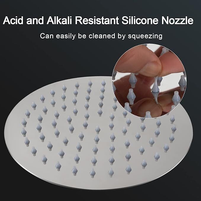 8 Round Shower Head Chrome Stainless Steel Rainfall Overhead Bathroom Large UK