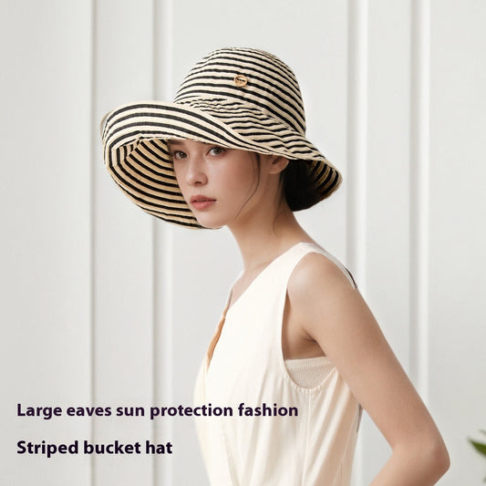 Women's Contrast Color Foldable Full-top Straw Hat