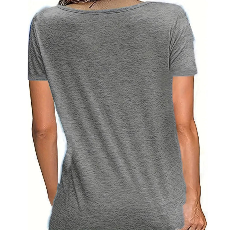 Women's Round Neck Short Sleeve 'Be Pretty' Letter Print Casual Summer Top