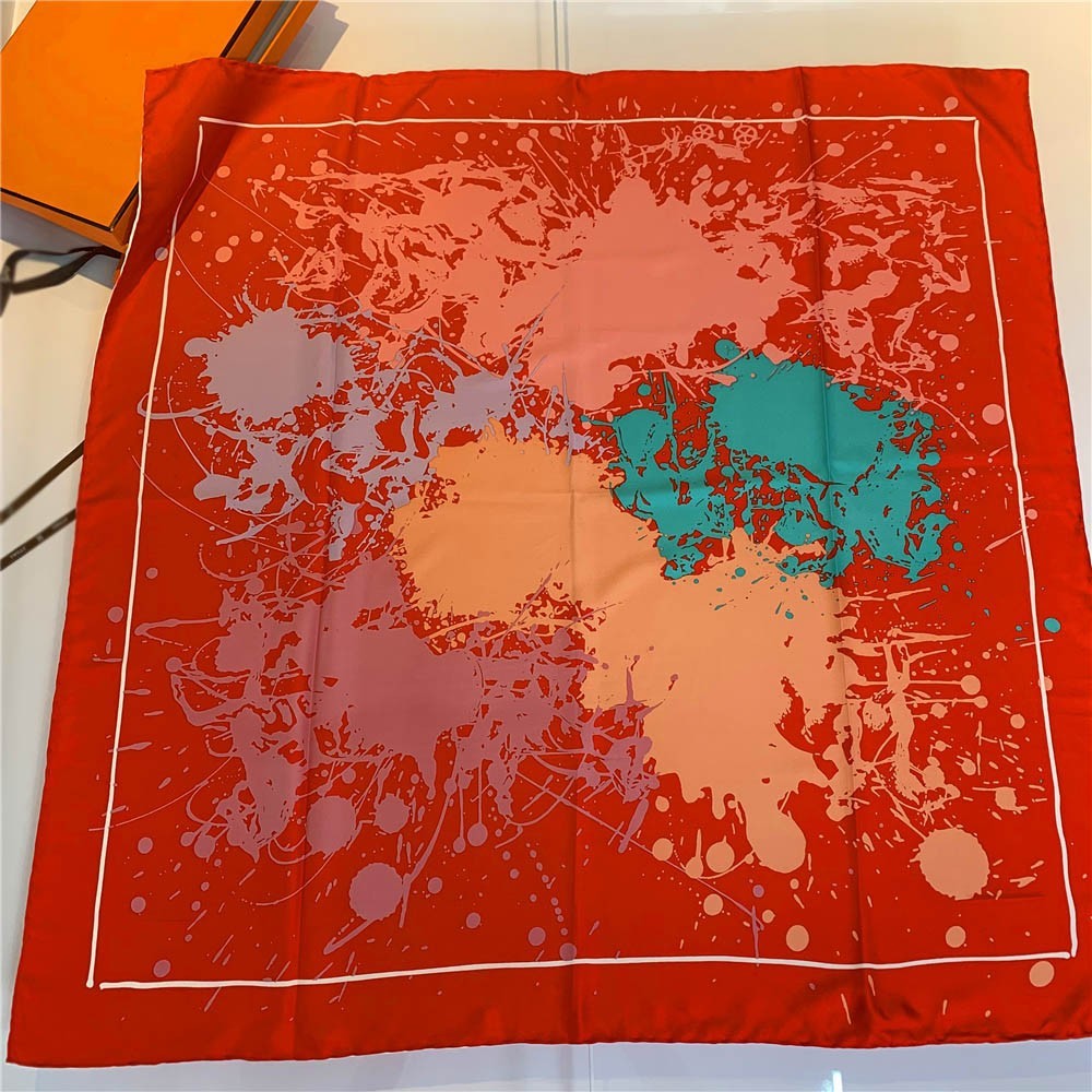 Handmade Hemming Twill Silk Printed Shawl