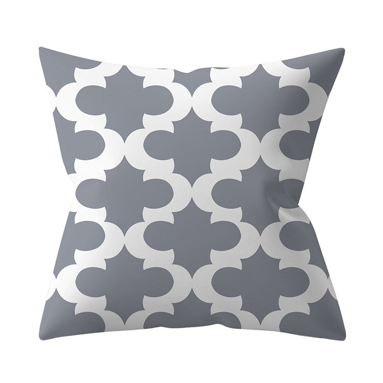 Gray Geometric Polyester Pillow Cover Cross-border Hot Sale Silver Gray Sofa Cushion Cushion Cover