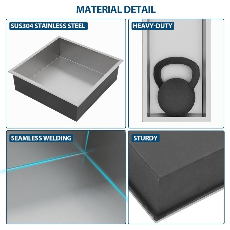 12 X 12 In Stainless Steel Shower Niche - Brushed Nickel, Waterproof, Easy Installation, Corrosion-Resistant