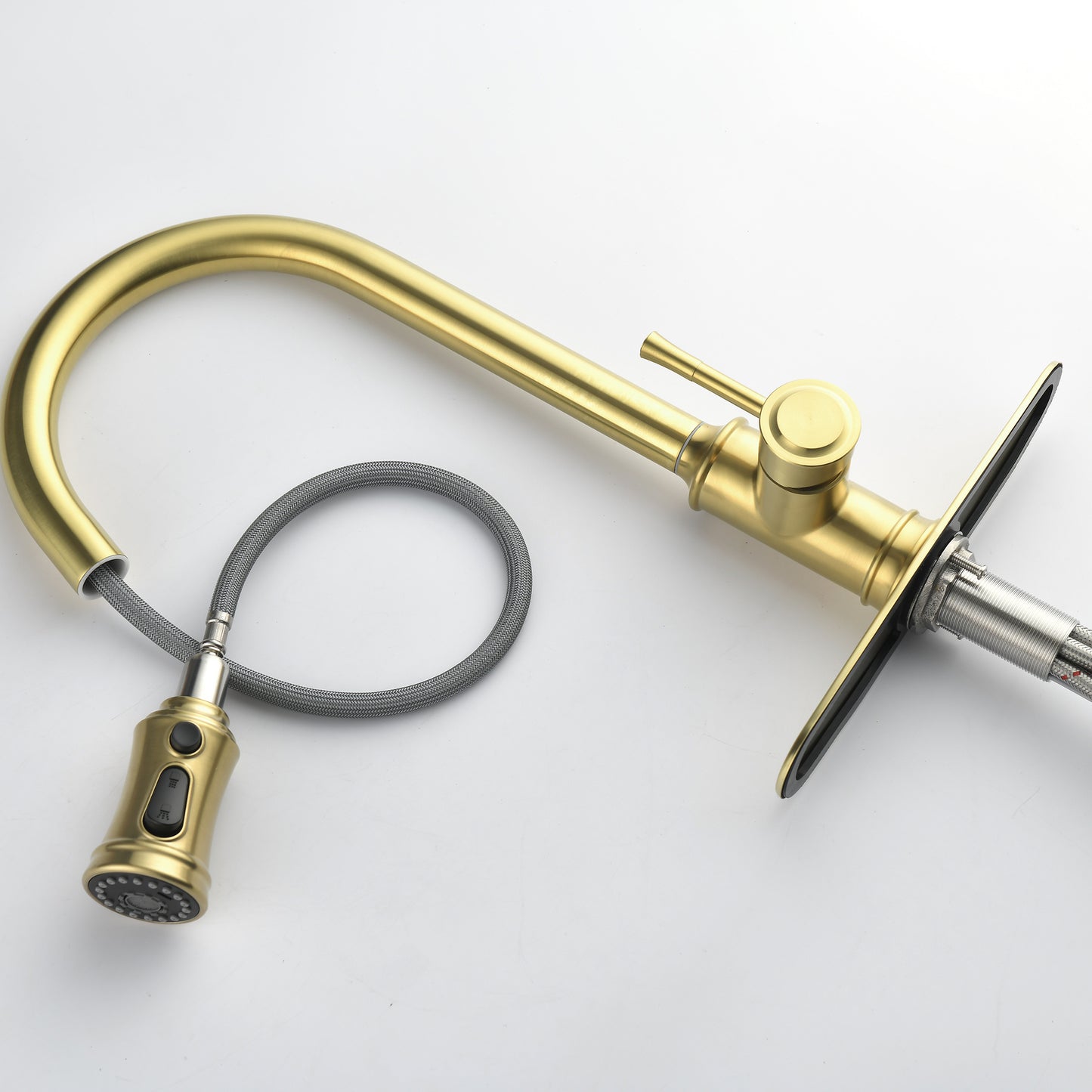 Single Handle High  Pull Out Kitchen Faucet, Single-stage Stainless Steel Kitchen Sink Faucet, With Pull Down Spray