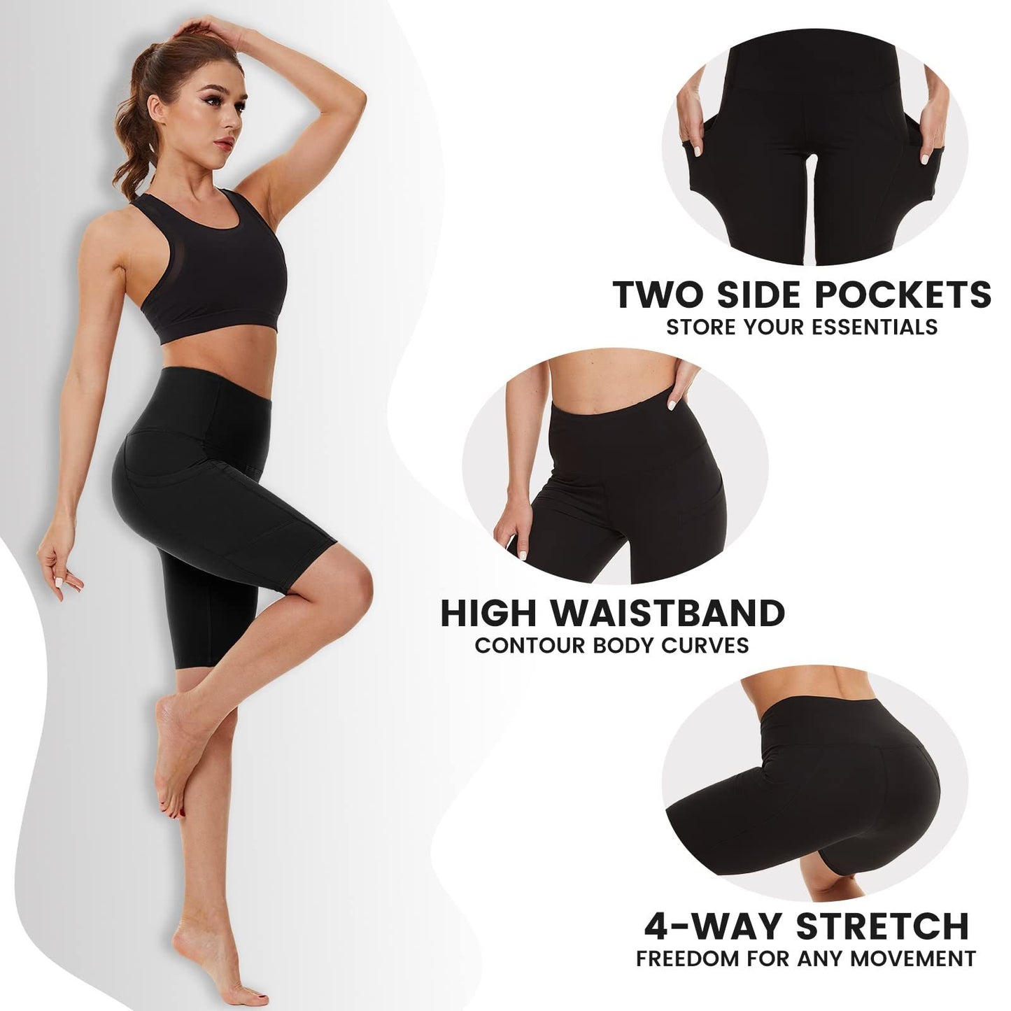 Yoga Pants - 5 Minutes High Waist M Size 3 BlackX3