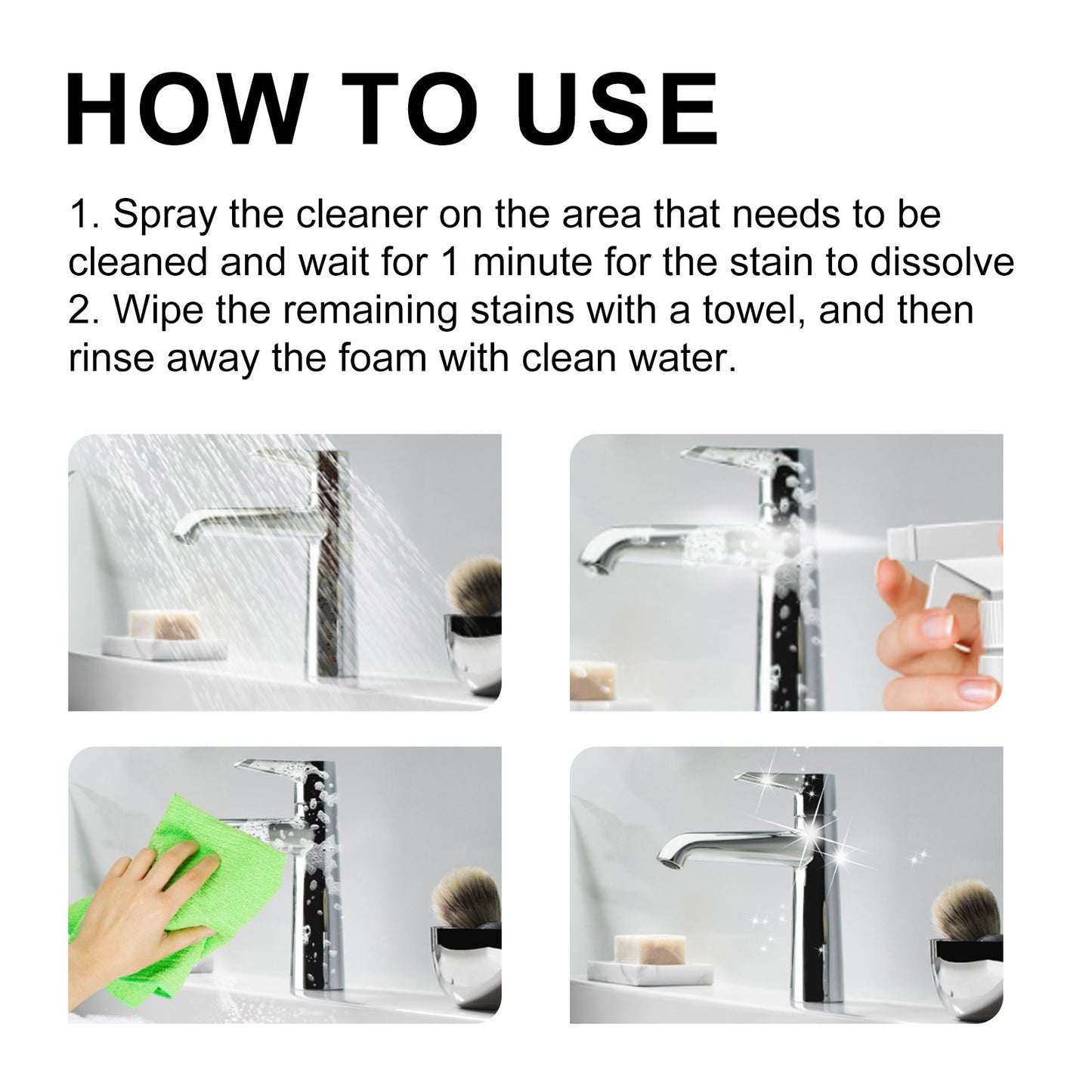 Jakehoe Bathroom Foam Cleaner Toilet, Toilet, Bathtub, Wash Basin, Tile Stain Remover, Descaling Cleaning Spray