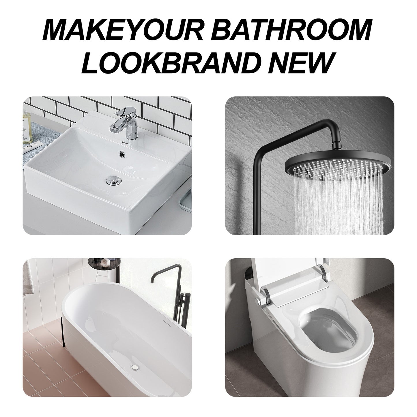 Jakehoe Bathroom Foam Cleaner Toilet, Toilet, Bathtub, Wash Basin, Tile Stain Remover, Descaling Cleaning Spray