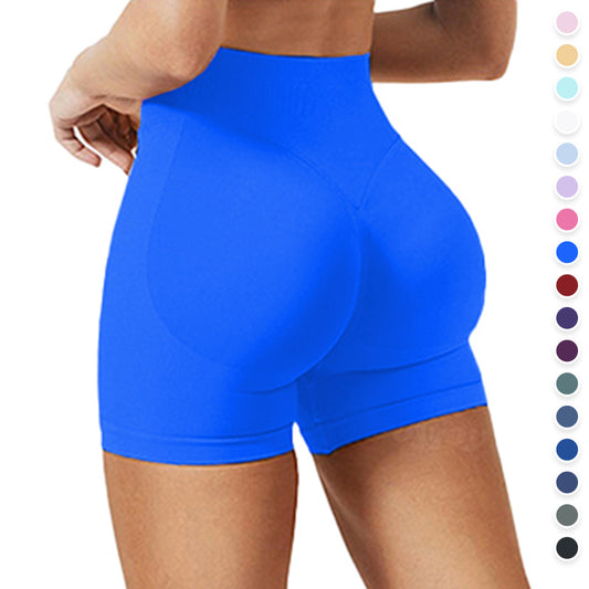 Women's Solid High Waist Sports Shorts, Breathable And Comfortable Tight Shorts With High Elasticity, Fitness Shorts, Women's Sportswear Worn Indoors And Outdoors