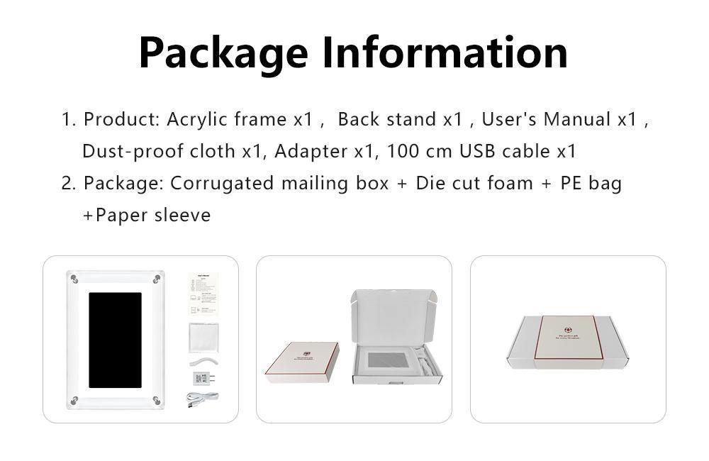 7-inch Acrylic Auto-rotating Digital Photo Frame, Built-in Memory And Battery, High Resolution, Suitable For Desktop Decoration