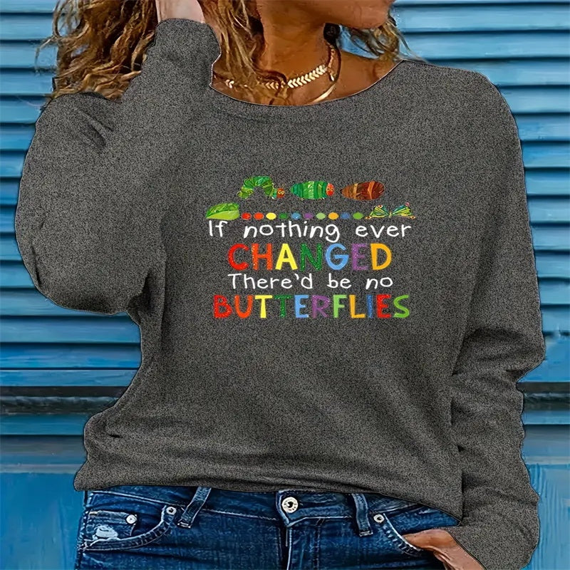 Women's Printed Hoodless Sweatshirt