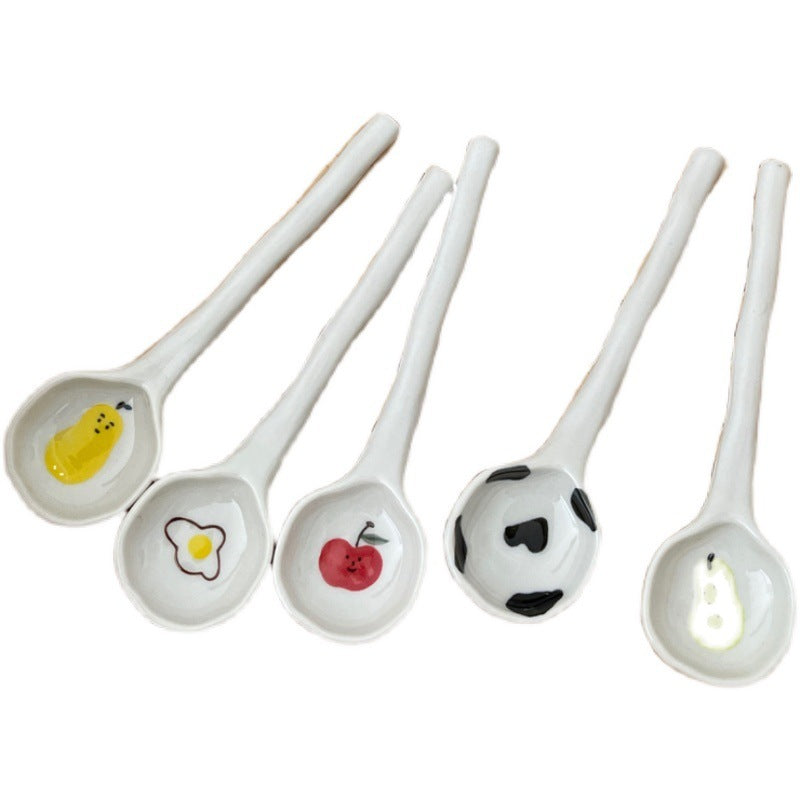 Cute Hand-painted Fruit Stoneware Cartoon Ceramic Spoon
