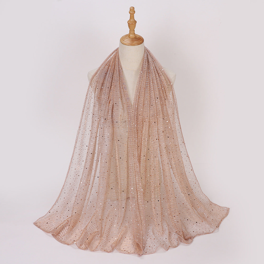 Closed-toe Sequined Shawl Scarf