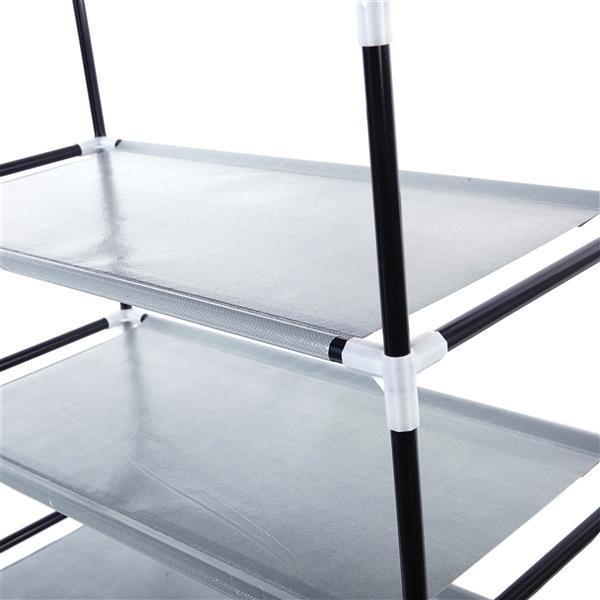 10 Layers 9 Grids Non-woven Fabric Shoe Cabinet Wine Red Color