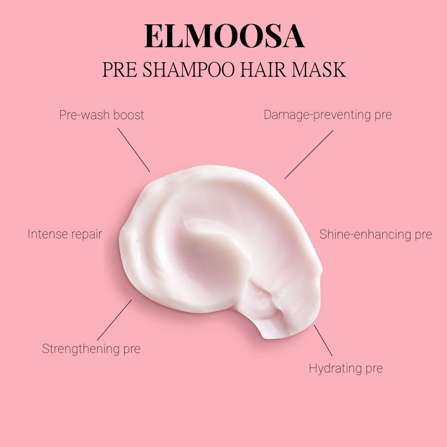 ELMOOSA Pre Shampoo Hair Mask,100ml&300ml Keratin & Macadamia Ternifolia Seed Oil,Heat Protect Intensively Moisturizes Hair, Restoring Silkiness And Shine
