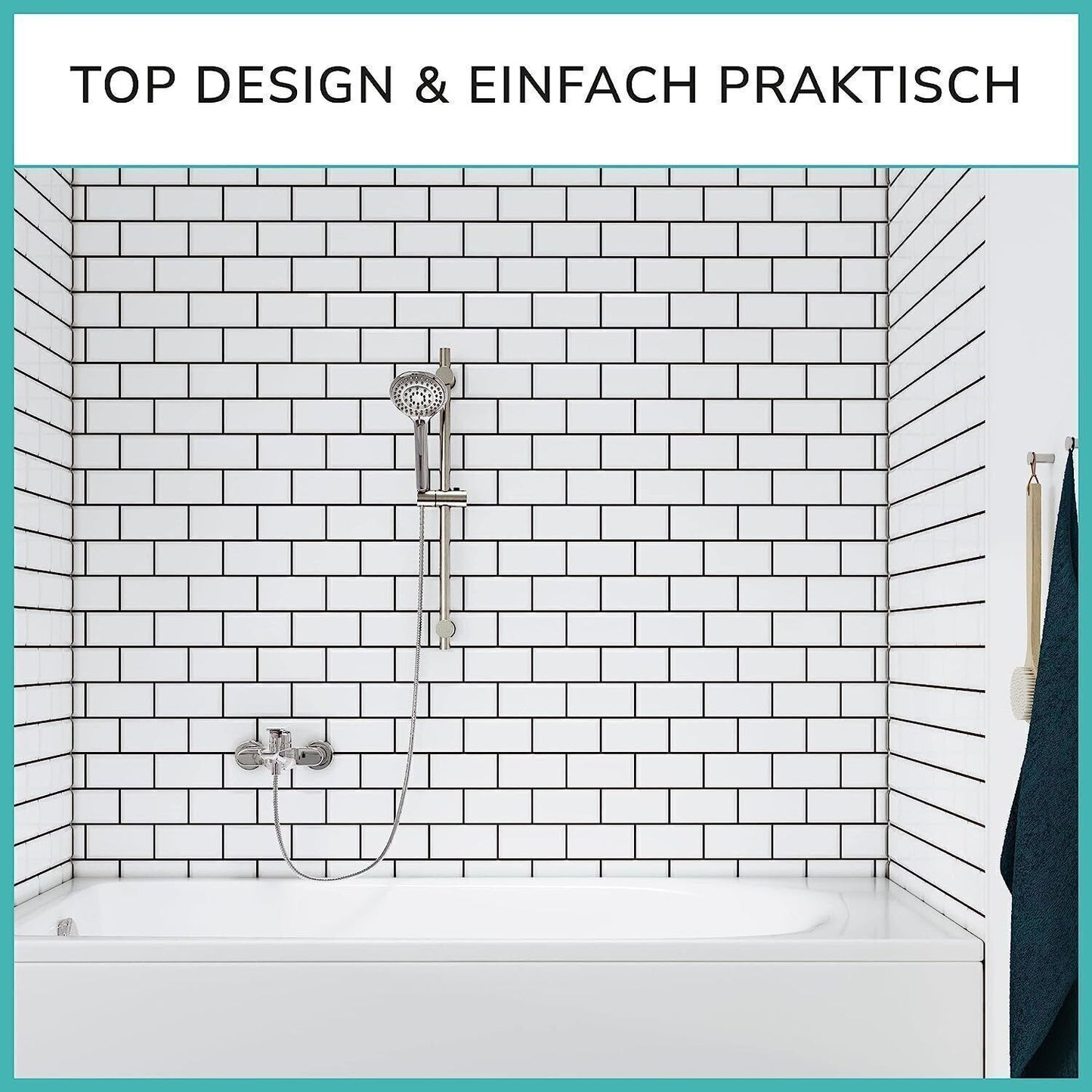 Shower Riser Rail Kit Slider Adjustable Chrome Head Holder Bracket Bathroom Set