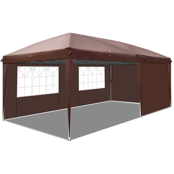 10X20ft Deep Coffee Color 4 Sides -2 Windows Folding Shed