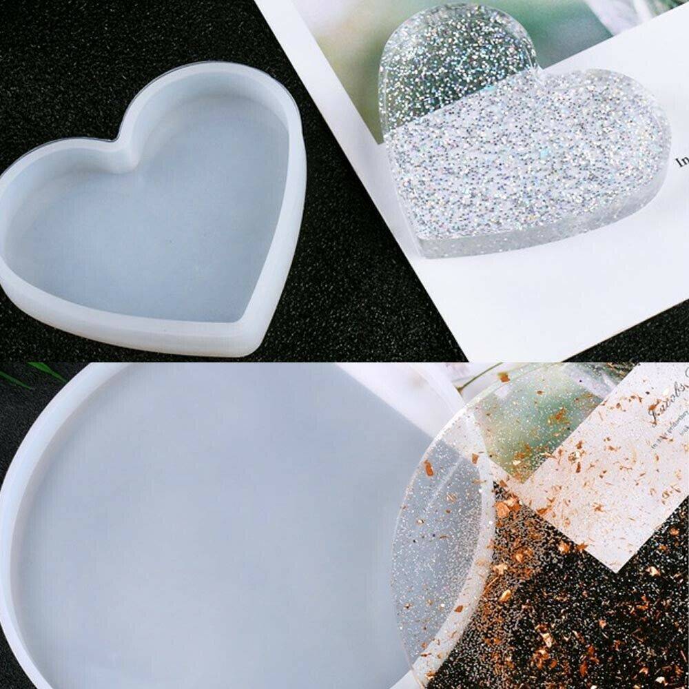 18pcs Coaster Cup Mat Mold Round Silicone Mould Kit For Craft DIY Epoxy Resin