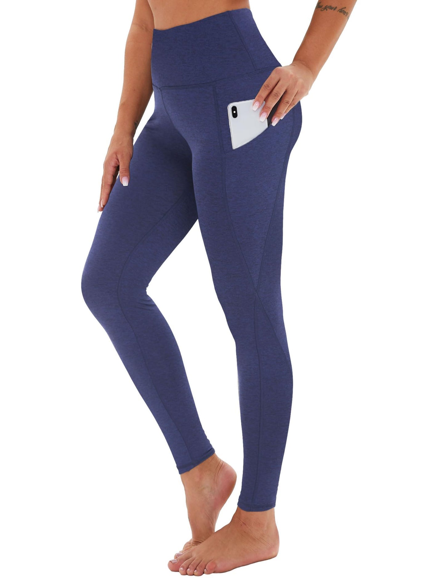 Yoga Pants - Cropped High-waisted Diagonal Pocket Print Variegated Zhangqing