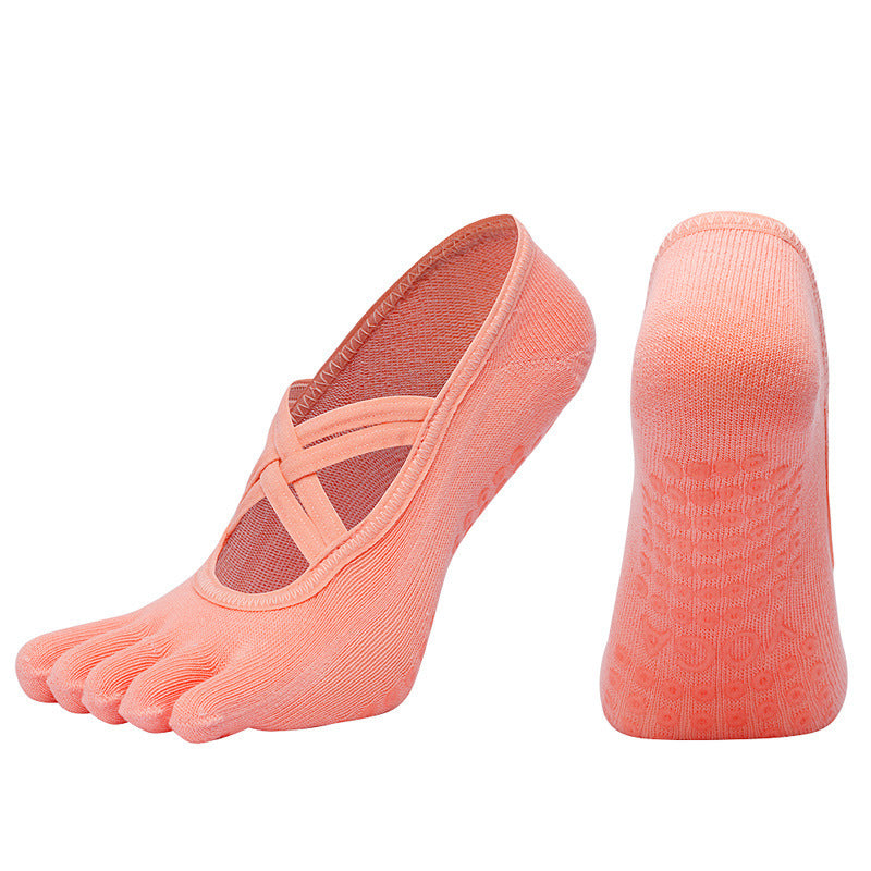 Cross-border Women's Non-slip Five-finger Yoga Socks Live Broadcast Body Dance Aerobics Pilates Fitness Sports Socks