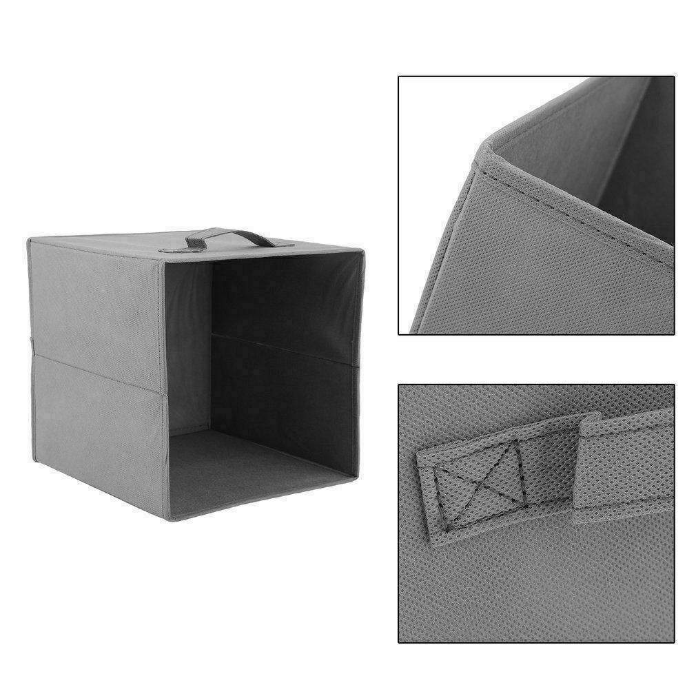 4 Pack Foldable Storage Box Foldable Canvas Drawer Organizer Fabric Cube