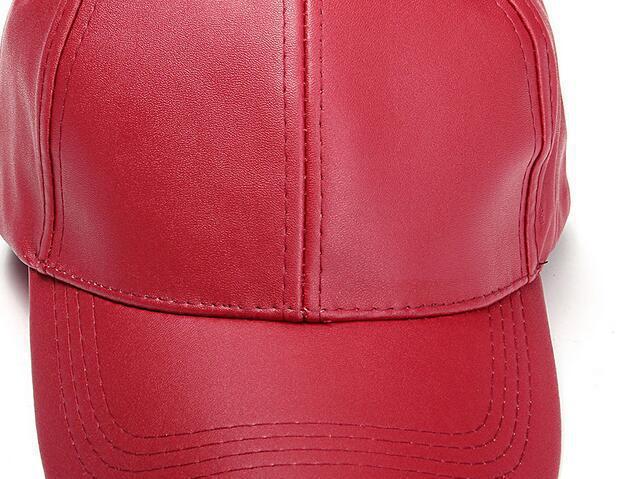 Summer Leather Solid Color Retro Classic Leather Baseball Cap