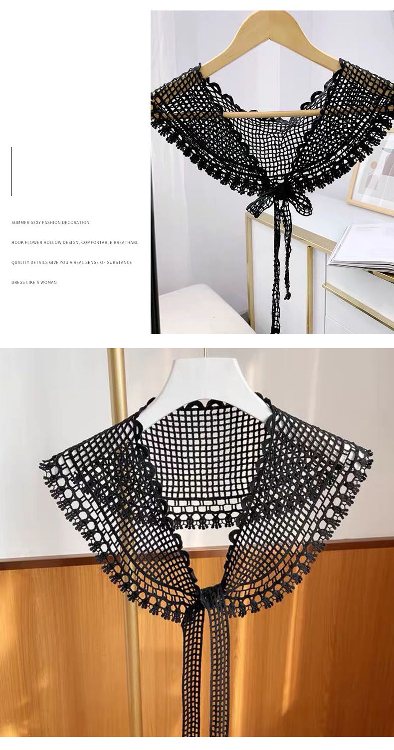 Thin Hollow Lace All-matching Short Lace Small Scarf