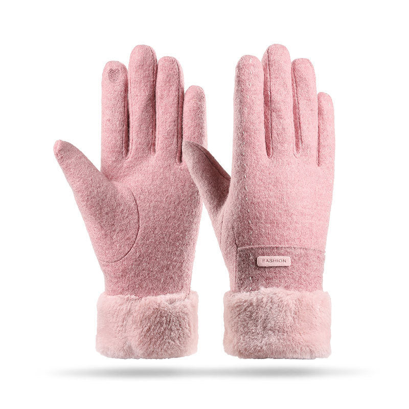 Women's Winter Fleece-lined Touch Screen Knitted Bejirog Gloves