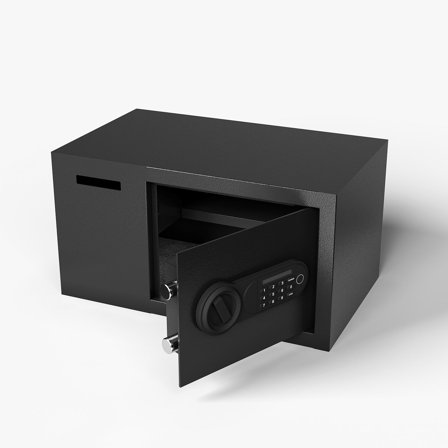 Steel Security Safe And Lock Box With Electronic Keypad - Secure Cash, Jewelry, ID Documents, Black,1.16 Cubic Feet