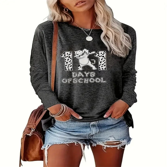 Women's Printed Hoodless Sweatshirt