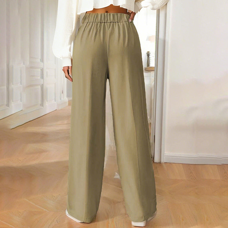 Women's Wide Leg Pants High Waist Business Casual Trousers Pant With Pockets
