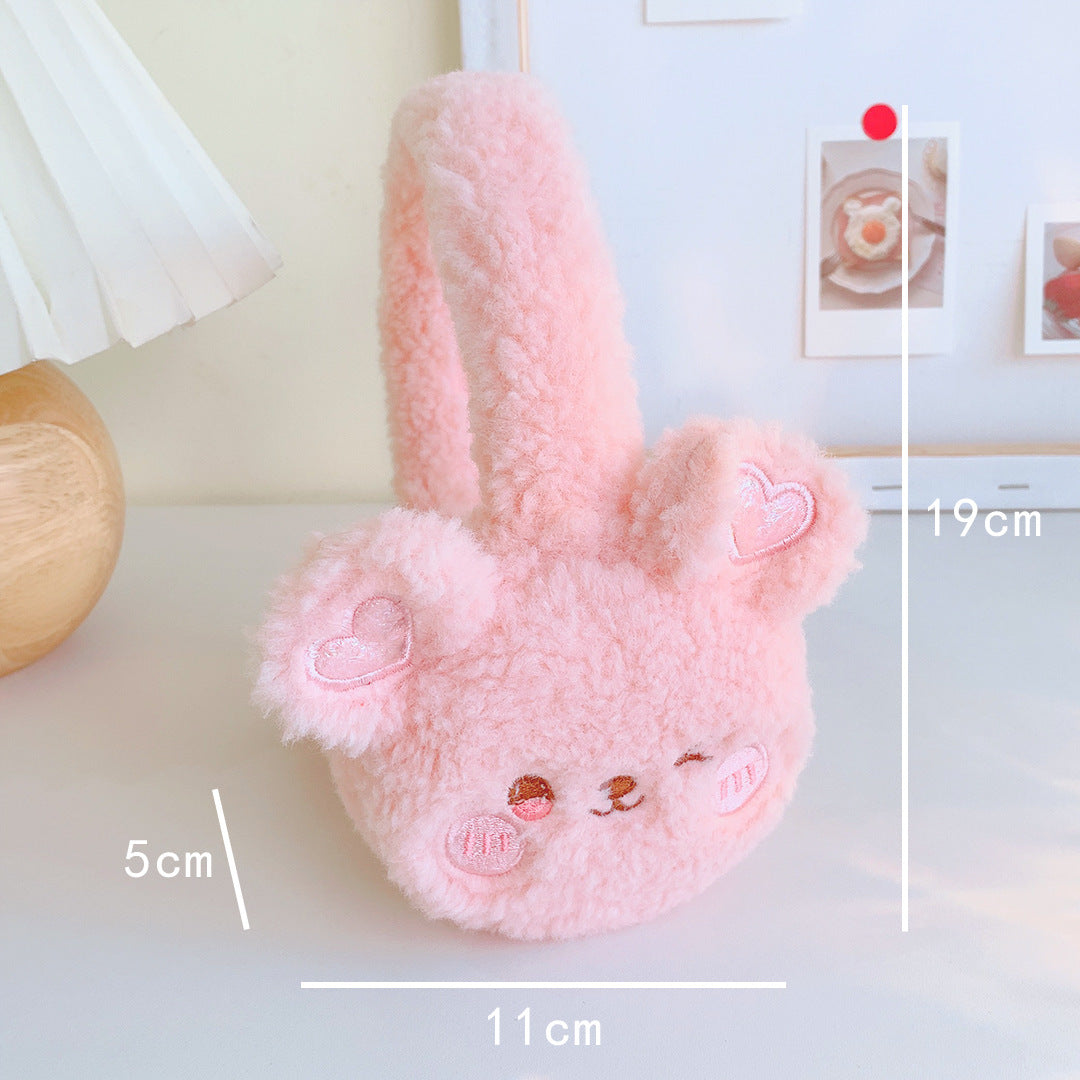 Outdoor Riding Cartoon Bear Plush Warm Earmuffs