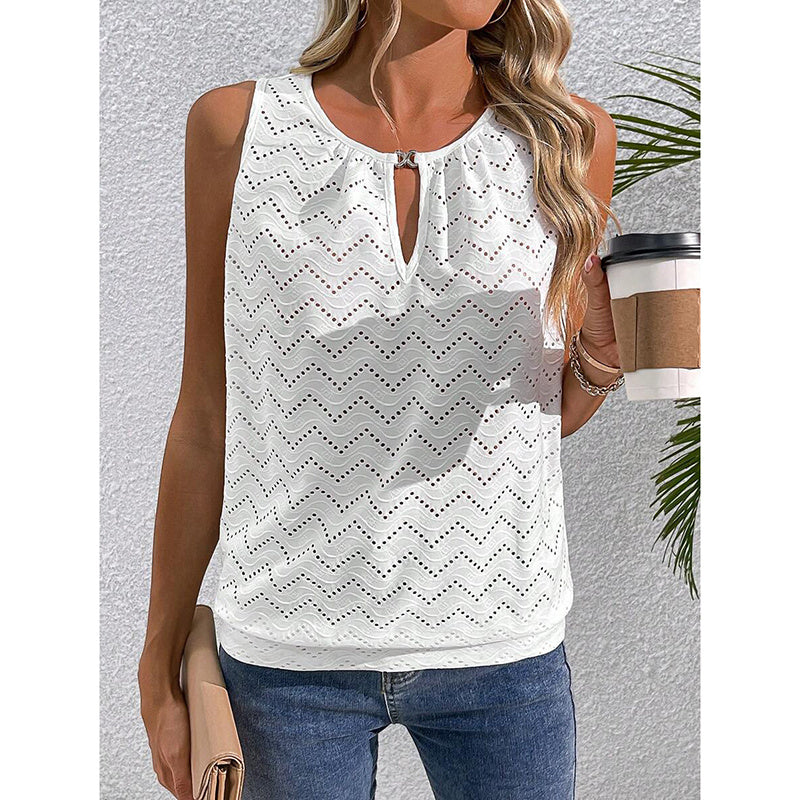 Womens Tank Tops Loose Fit Casual Sleeveless Tops Keyhole Neck Trendy Summer Tops