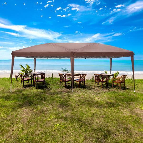 10X20ft Deep Coffee Color 4 Sides -2 Windows Folding Shed