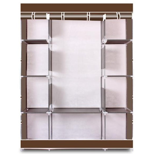 4-layer 10-panel Non-woven Wardrobe In Brown Color
