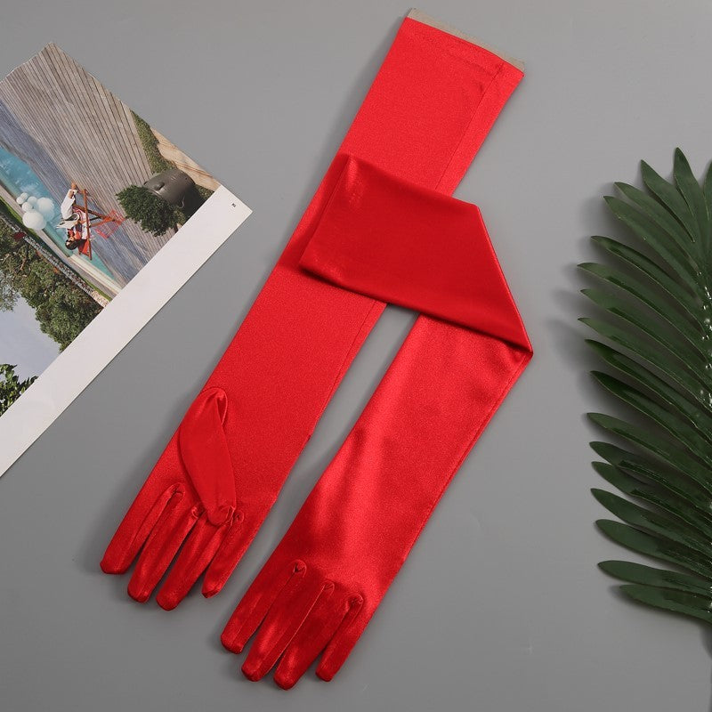 Fashion Satin Stretch Women's Halloween Gloves