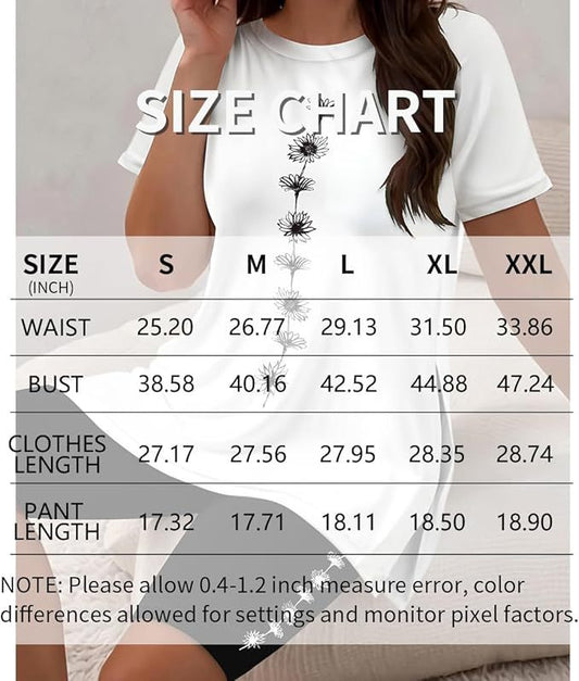 Women's 2-Piece Floral Set Side Slit Top And Stretch Shorts Outfits