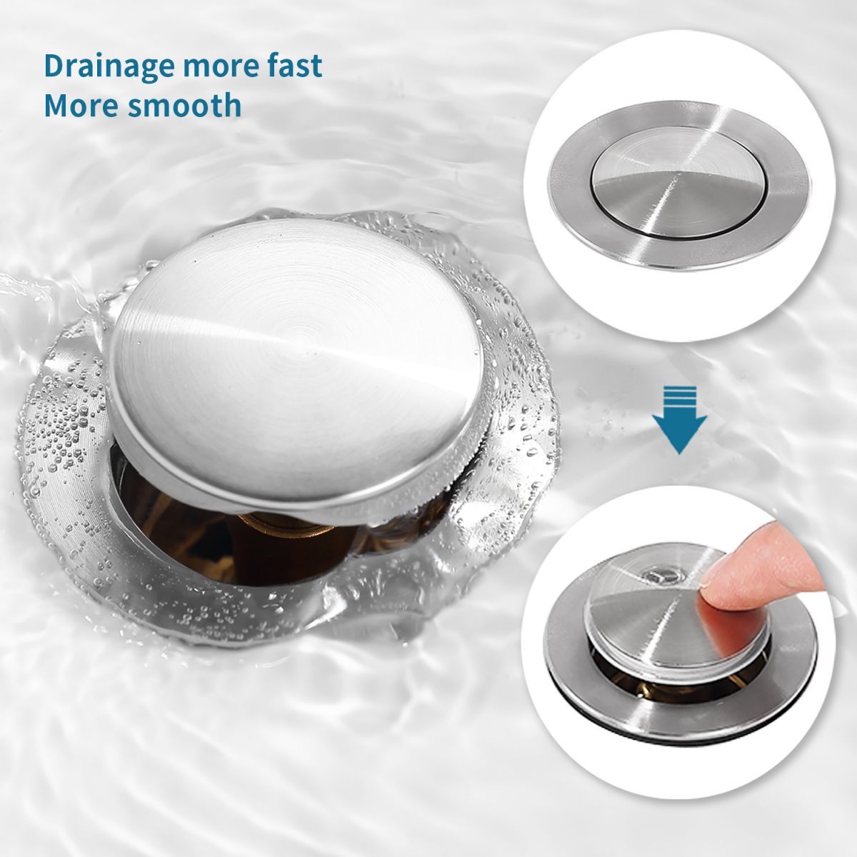 Pop-Up Drain Stainless Steel With Overflow Anti-Clogging For Vessel Sink Lavatory Vanity Sink Drain With Strainer Basket, Matte Black