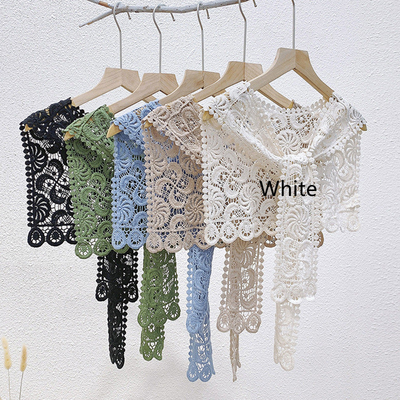 Thin Knitted Crocheted Fake Collar Shawl