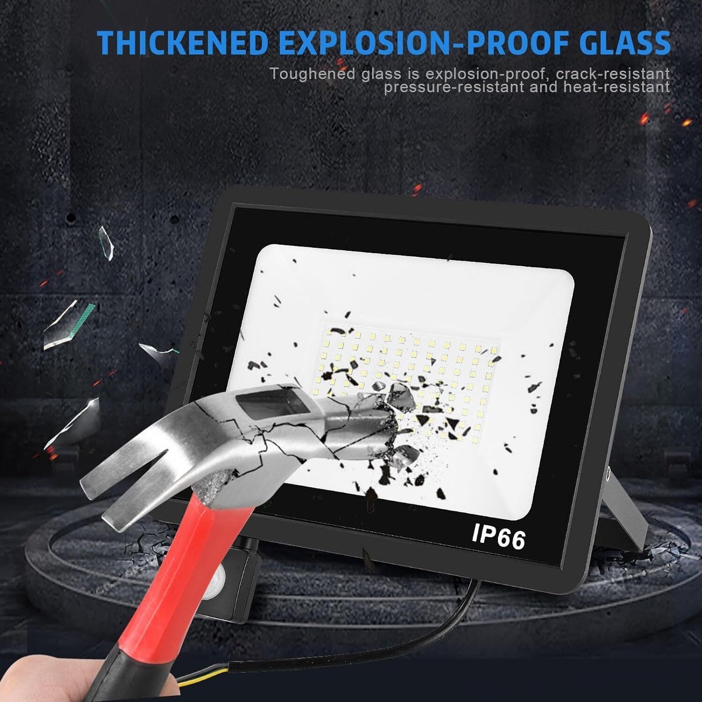 Outdoor Garden Floodlight With Sensor LED PIR Motion Security Lights Waterproof