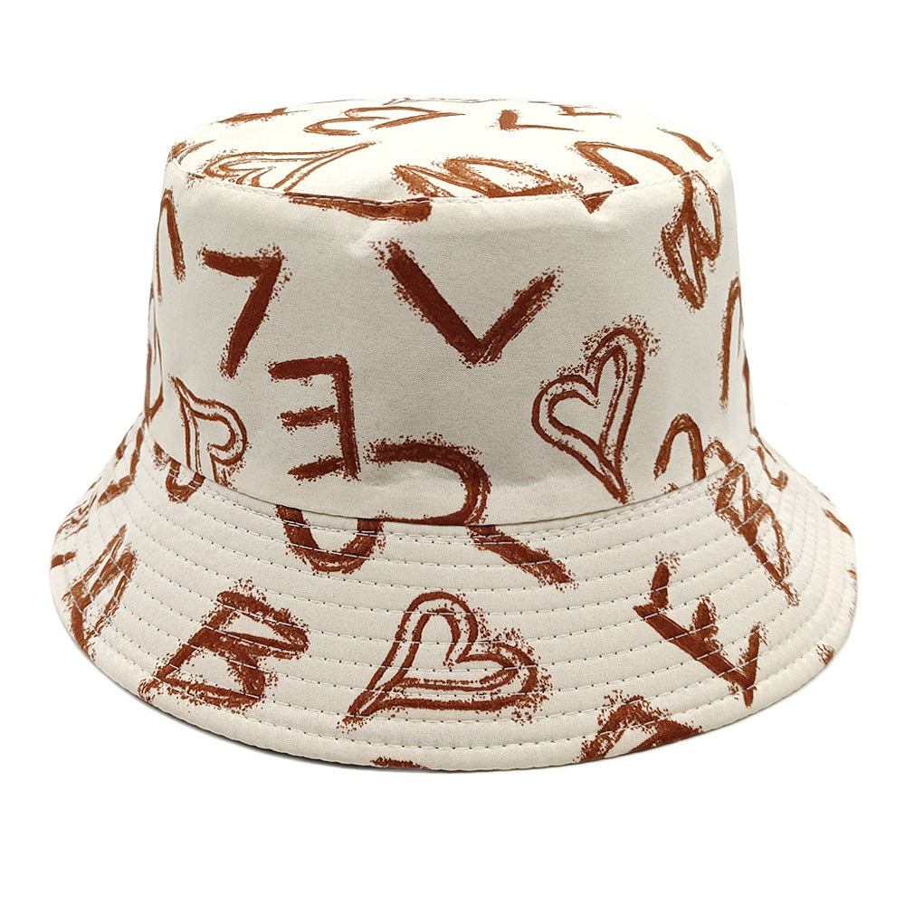 Love Letter Pattern Bucket Hat Children's Digital Printing Bucket Hat
