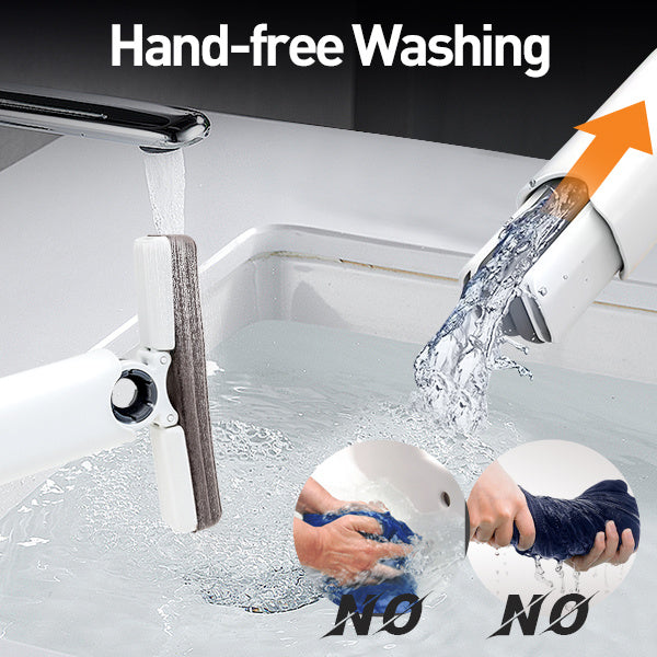 Mini Mop Portable Self-Squeeze Short Mop, Mini Lazy Hand Wash-Free Strong Absorbent Mop