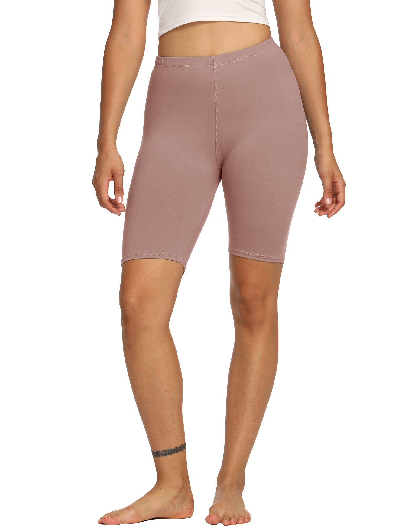 Women's Biker Shorts, 8-inch Summer Shorts, Soft And Elastic, Suitable To Wear Under Dresses, For Training, Running, Cycling And Yoga