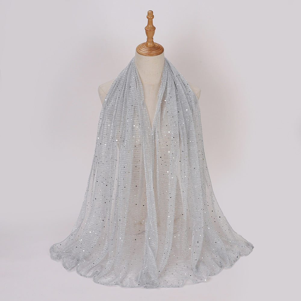 Closed-toe Sequined Shawl Scarf