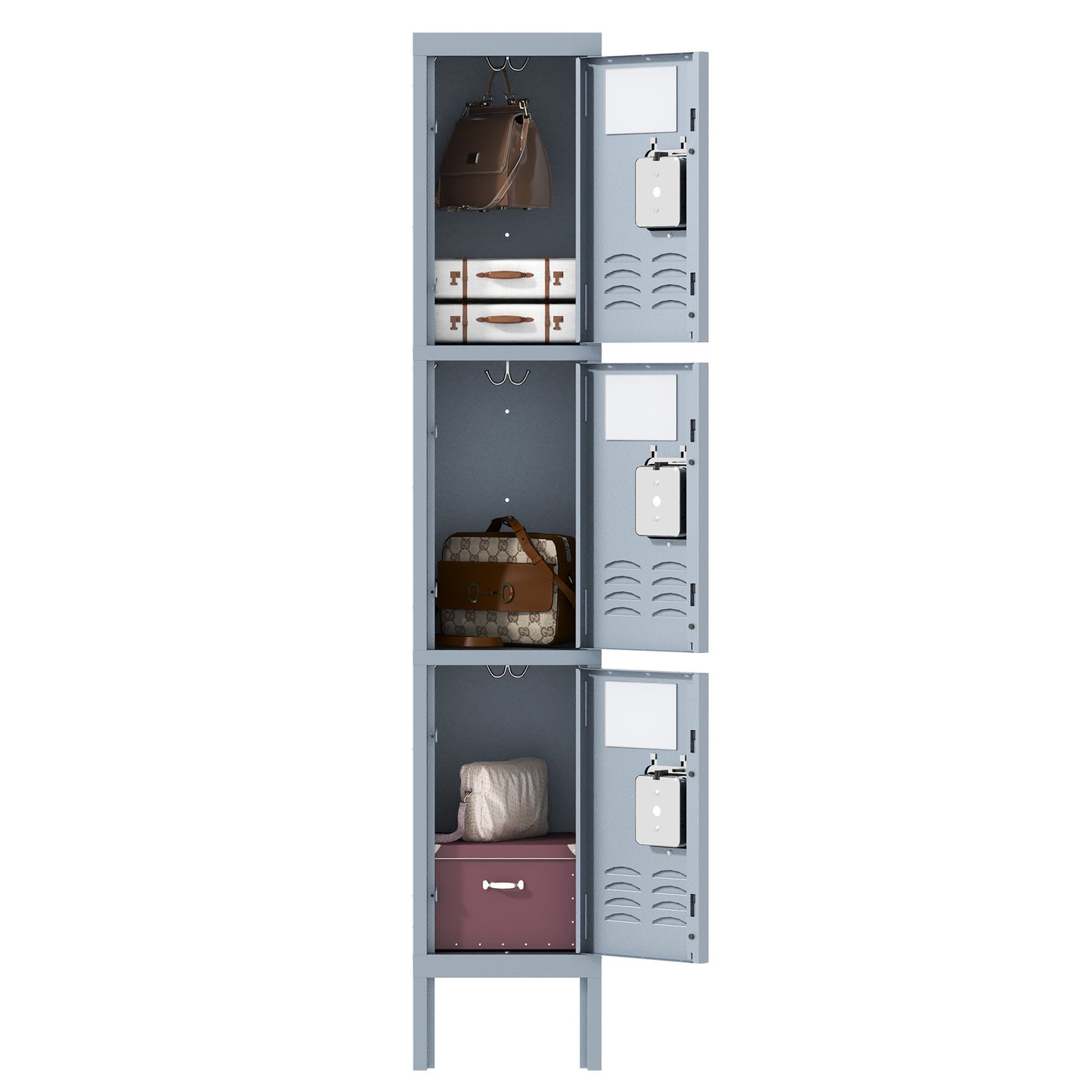 Metal Lockers For Employees With 3 Door Storage Locker For Employees Gym School Home Office Garage - Assembly Required Gray